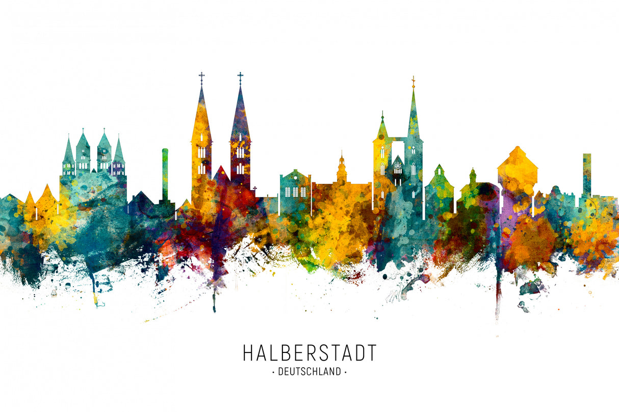 Halberstadt Germany Skyline Poster och Canvastavla