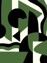 Geometrical Green Abstract Maximalist Poster och Canvastavla
