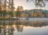 Calm autumn lake Poster och Canvastavla