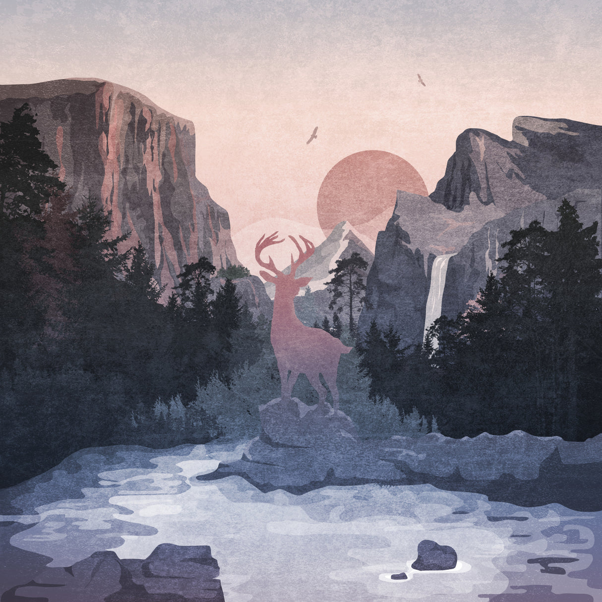 Sephia Yosemite Poster och Canvastavla