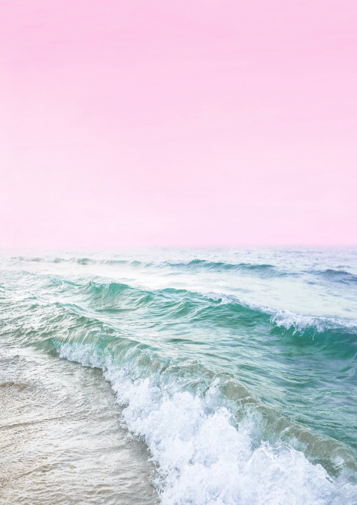 Pink Sky Beach Poster och Canvastavla