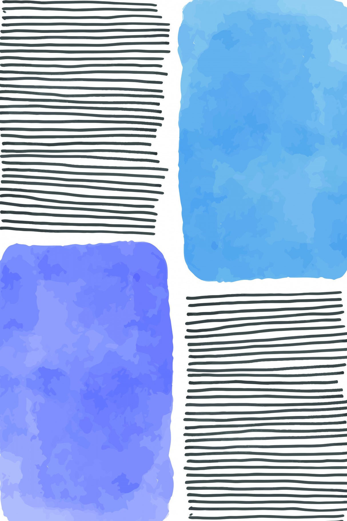 Watercolor Lines Series #1 Poster och Canvastavla