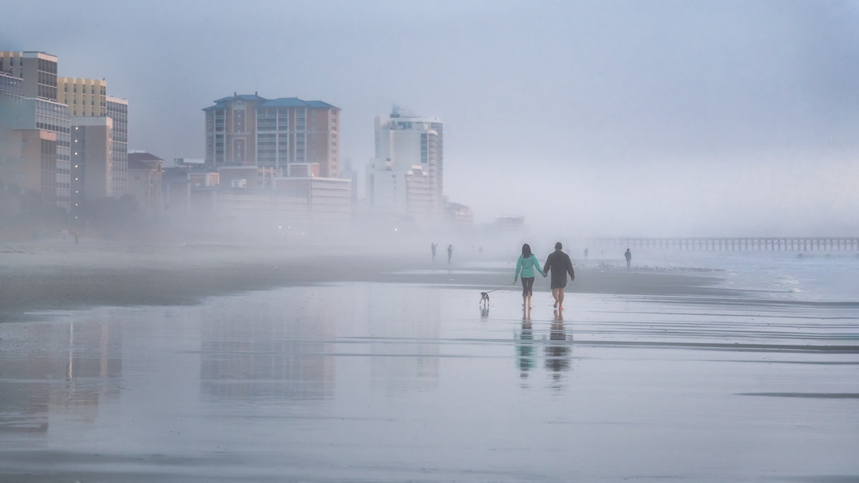 Beach Walking Poster och Canvastavla