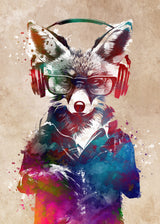 Hipster Fox Poster och Canvastavla