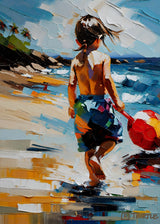 Boy On The Beach Poster och Canvastavla