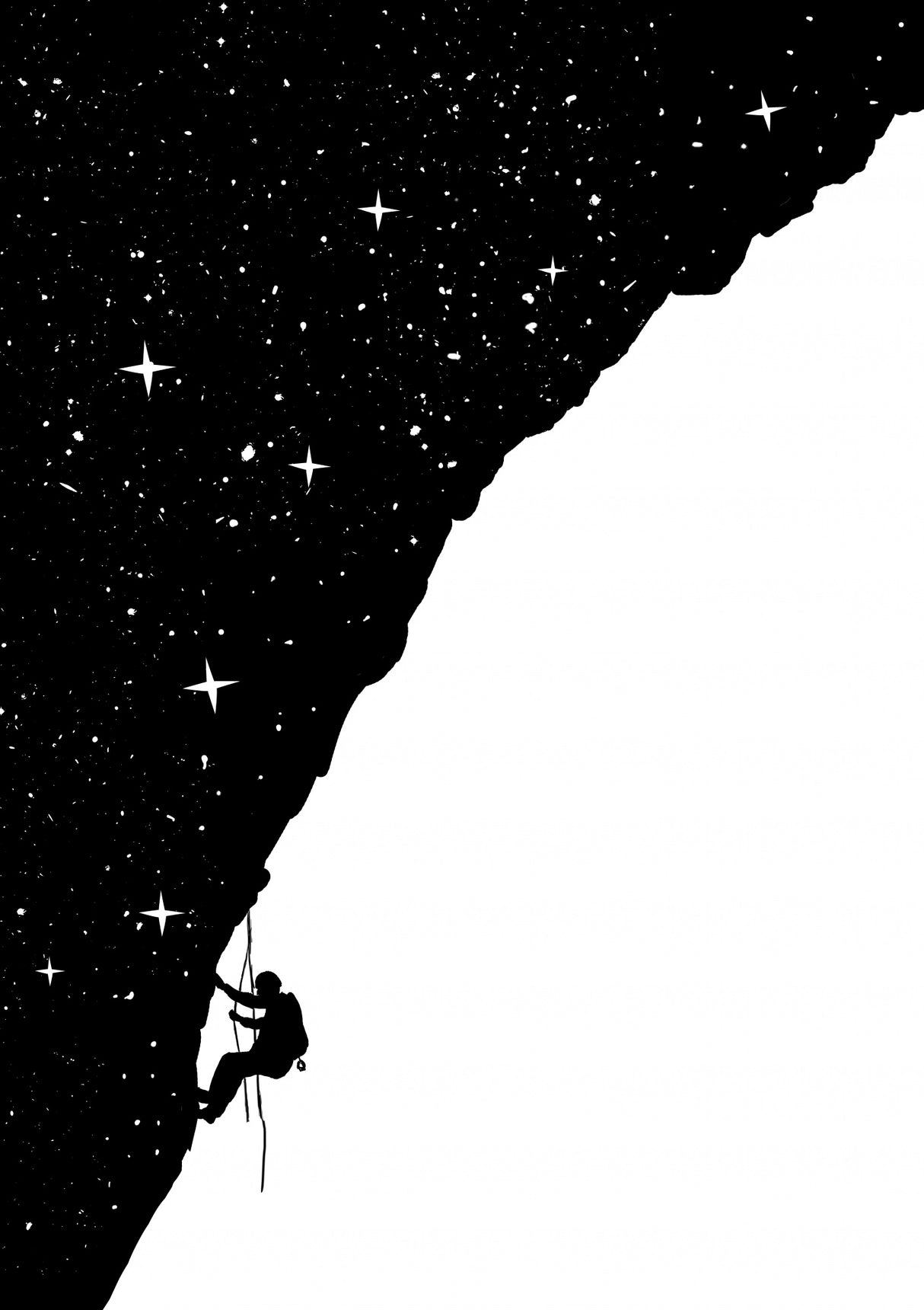 Night climbing (bw) Poster och Canvastavla