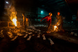 men walking with fire Poster och Canvastavla