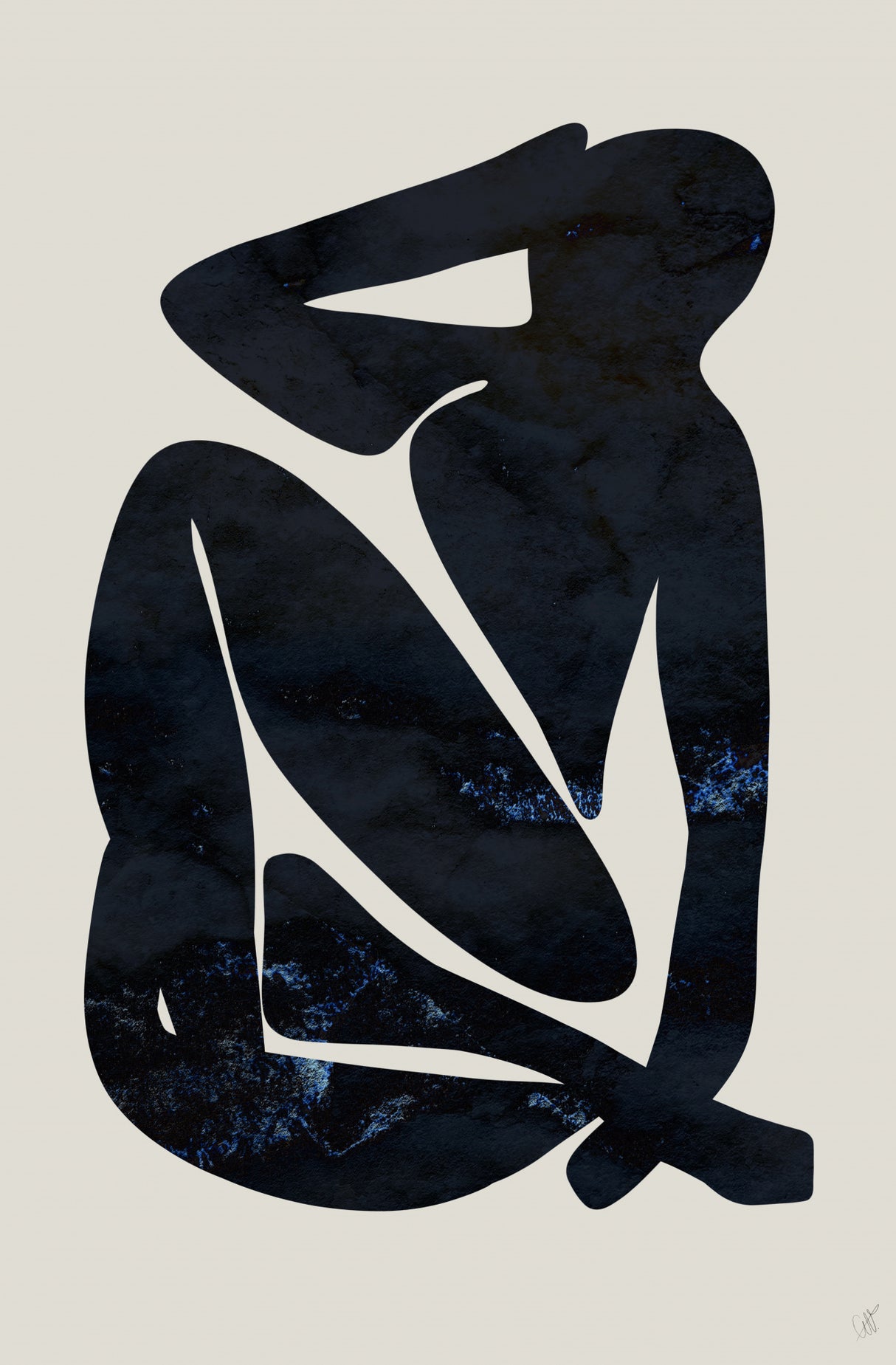Dark Blue Woman Poster och Canvastavla