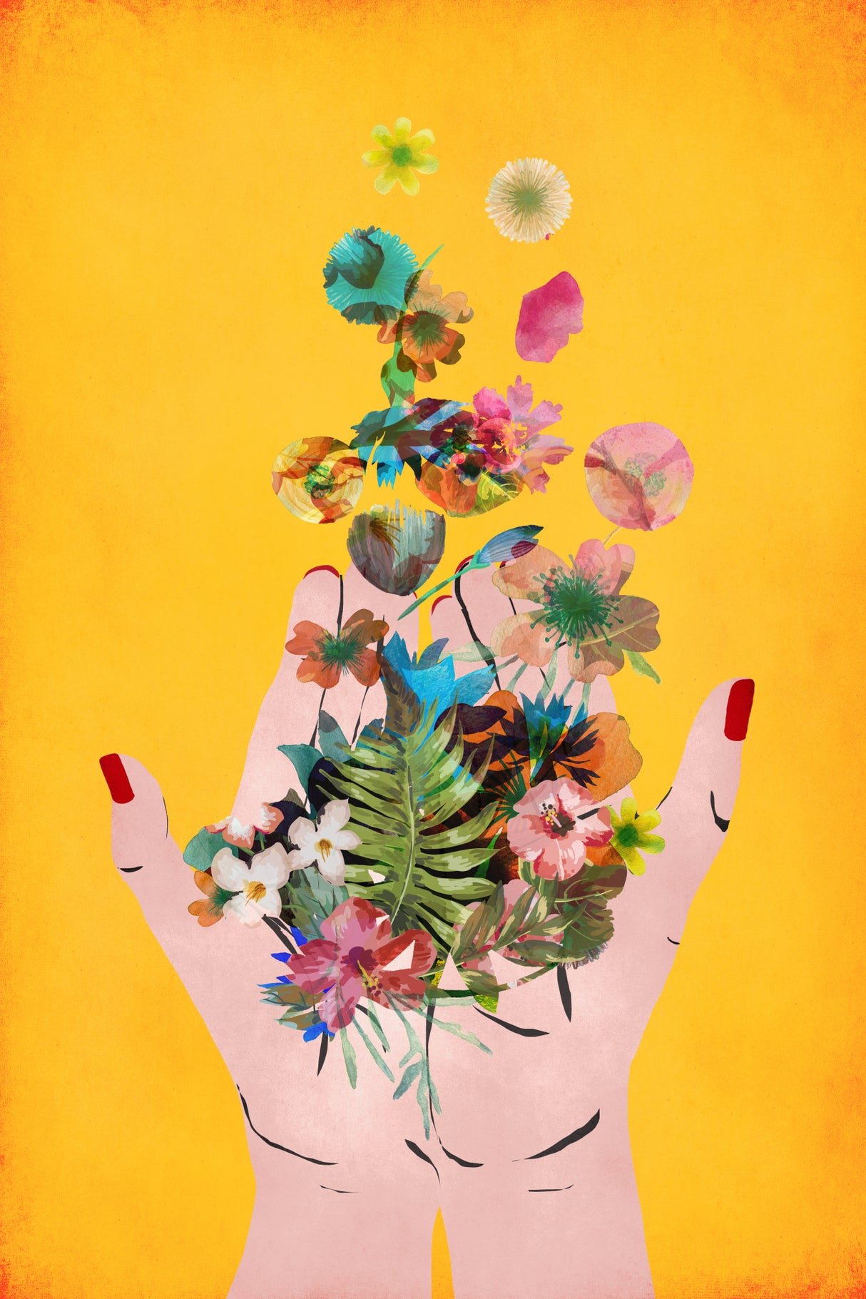 Frida`s Hand`s (Yellow Version) Poster och Canvastavla