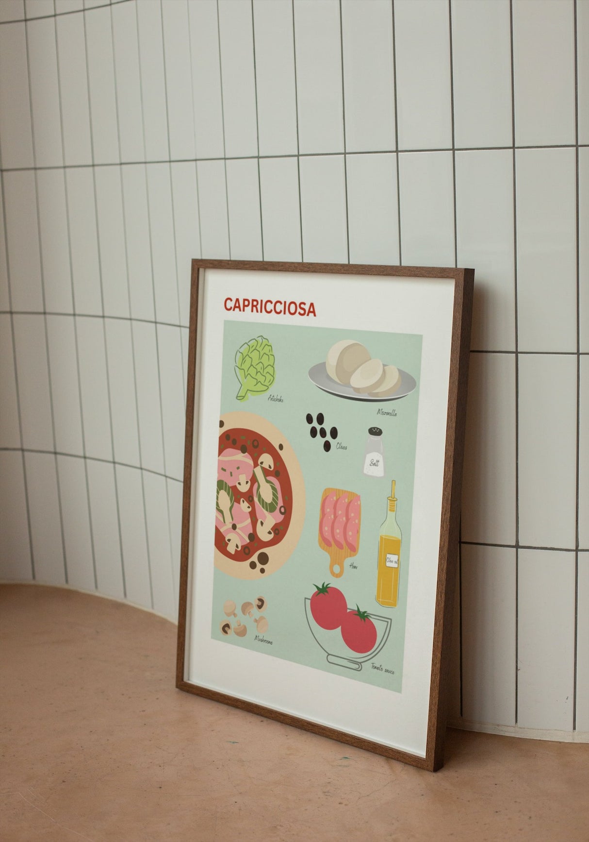 Capricciosa pizzaposter Min Poster