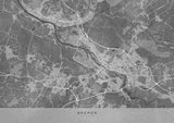 Gray vintage map of Bremen Germany Poster och Canvastavla