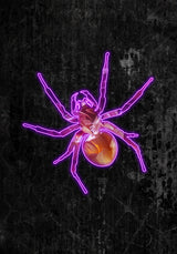 Neon halloween spider Poster och Canvastavla