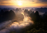 Xianggong Shan at dawn Poster och Canvastavla