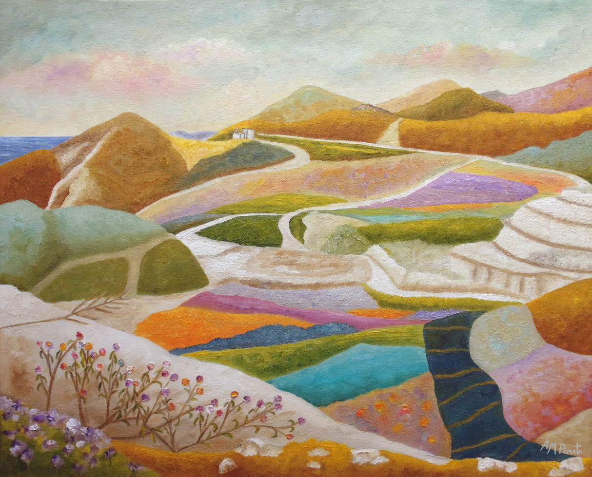 Flowers Sprouting In the Rocky Valley Poster och Canvastavla