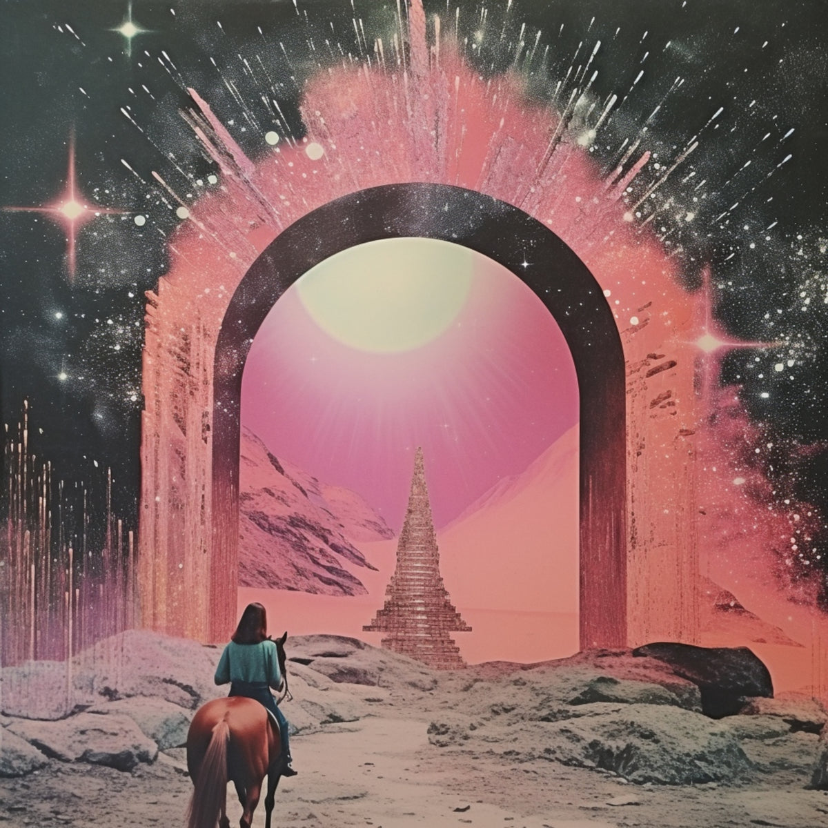 Through the Portal Collage Art Poster och Canvastavla