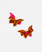 Butterflies Pink Brown Shape Silhouette Poster och Canvastavla