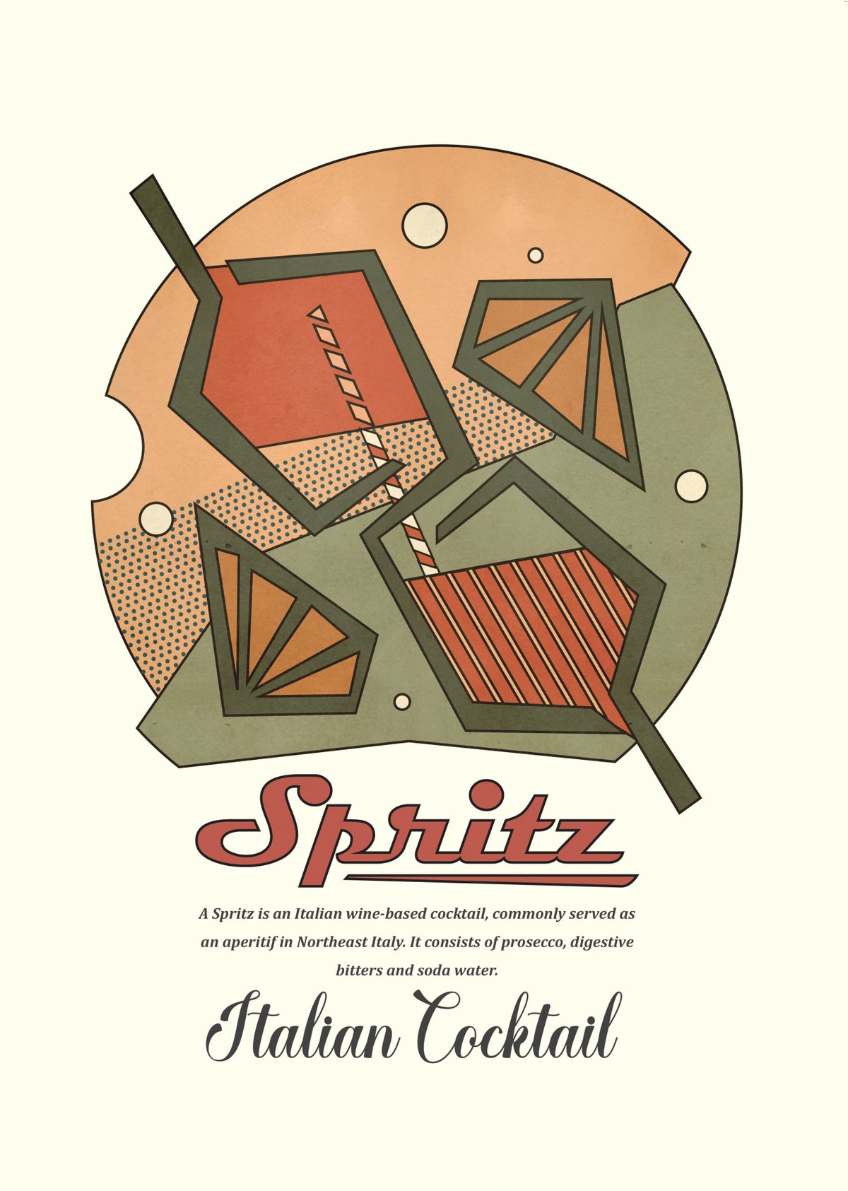 Geometrical spritz print Poster och Canvastavla
