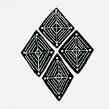 Black Tribal Diamond Ethnic Poster och Canvastavla