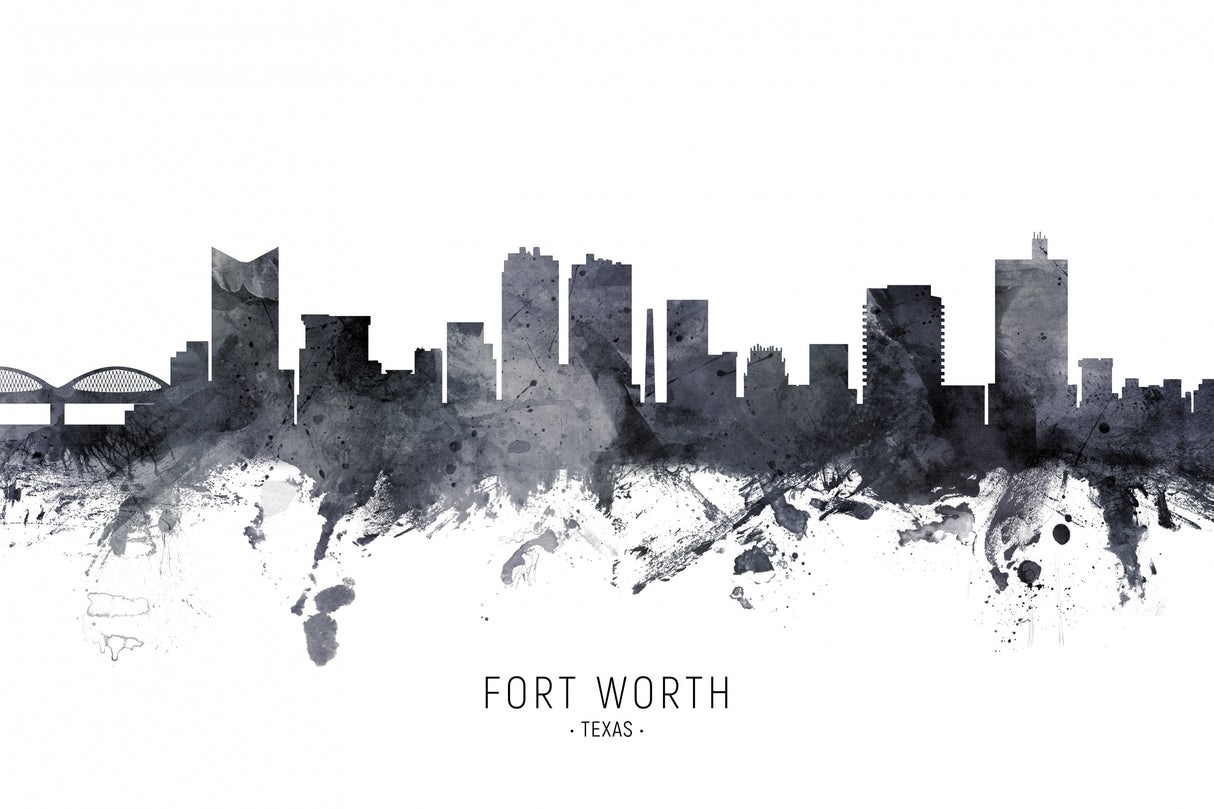 Fort Worth Texas Skyline Poster och Canvastavla