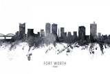 Fort Worth Texas Skyline Poster och Canvastavla