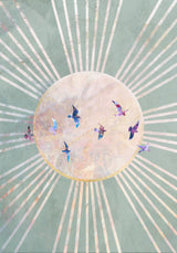 Sun birds green Poster och Canvastavla