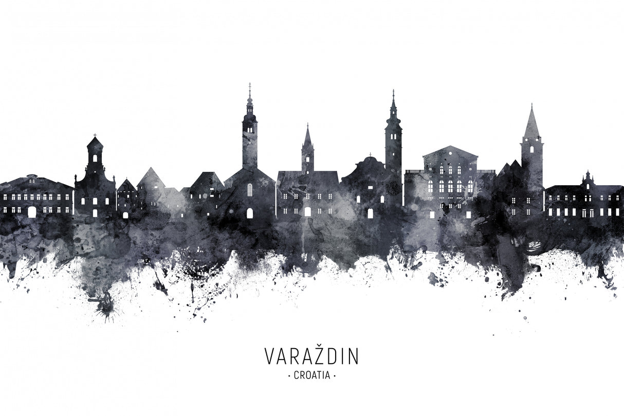 Varaždin Croatia Skyline Poster och Canvastavla