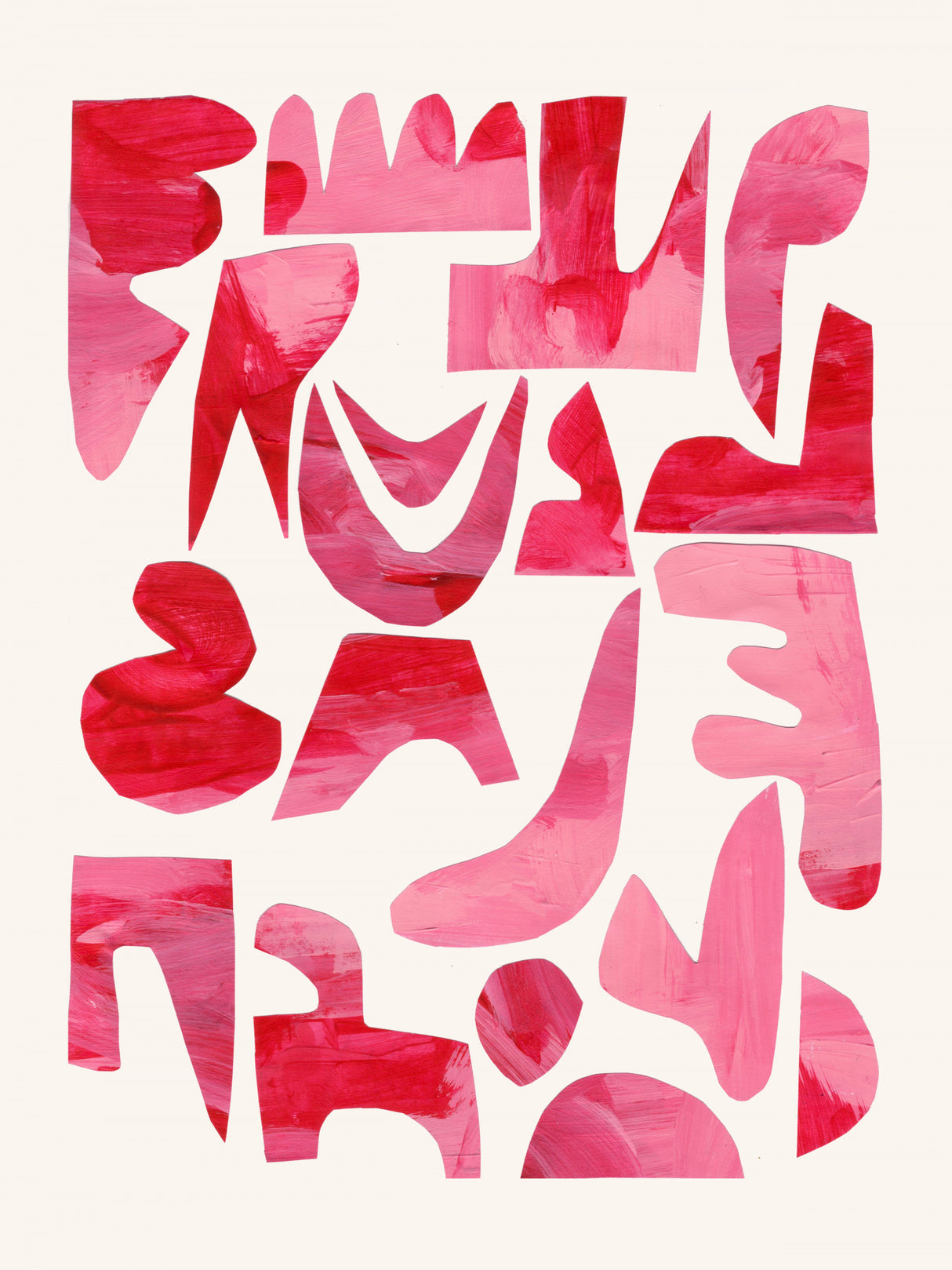 Pink Kiss Pieces Poster och Canvastavla