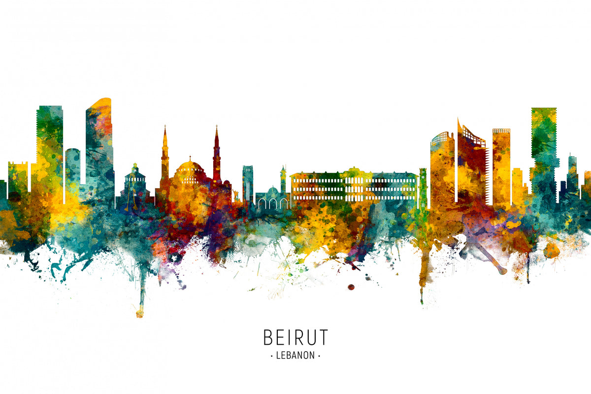 Beirut Lebanon Skyline Poster och Canvastavla