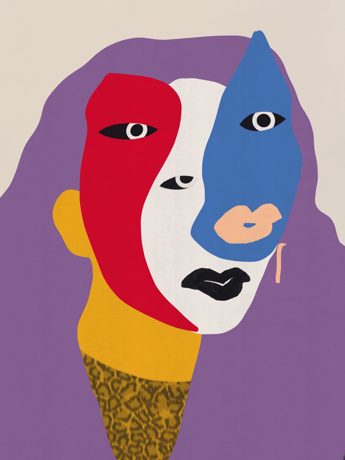 Painted Skin Portrait Poster och Canvastavla