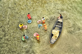 Fishing in low tide Poster och Canvastavla