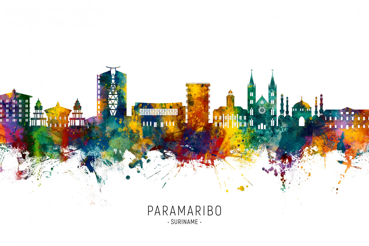 Paramaribo Suriname Skyline Poster och Canvastavla