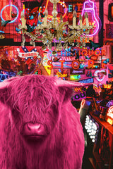 Pinkie Moo Cow went to the Disco Poster och Canvastavla
