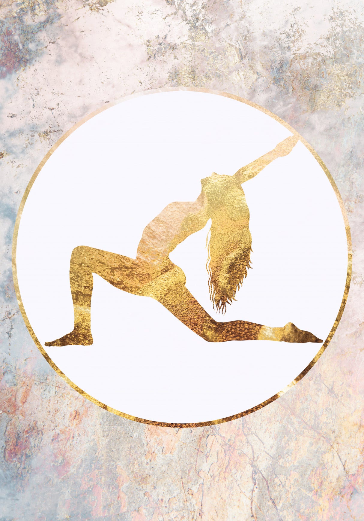 Yoga gold 3 Poster och Canvastavla
