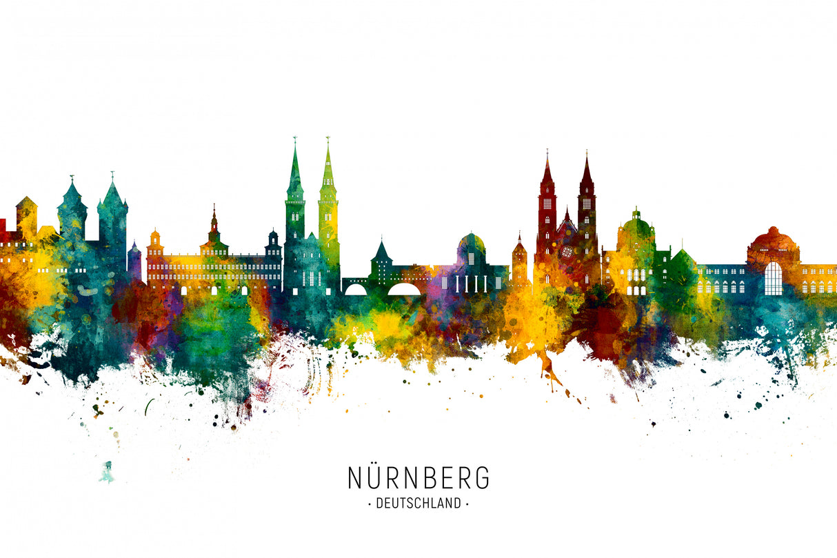 Nürnberg Germany Skyline Poster och Canvastavla
