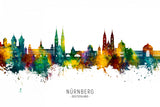 Nürnberg Germany Skyline Poster och Canvastavla