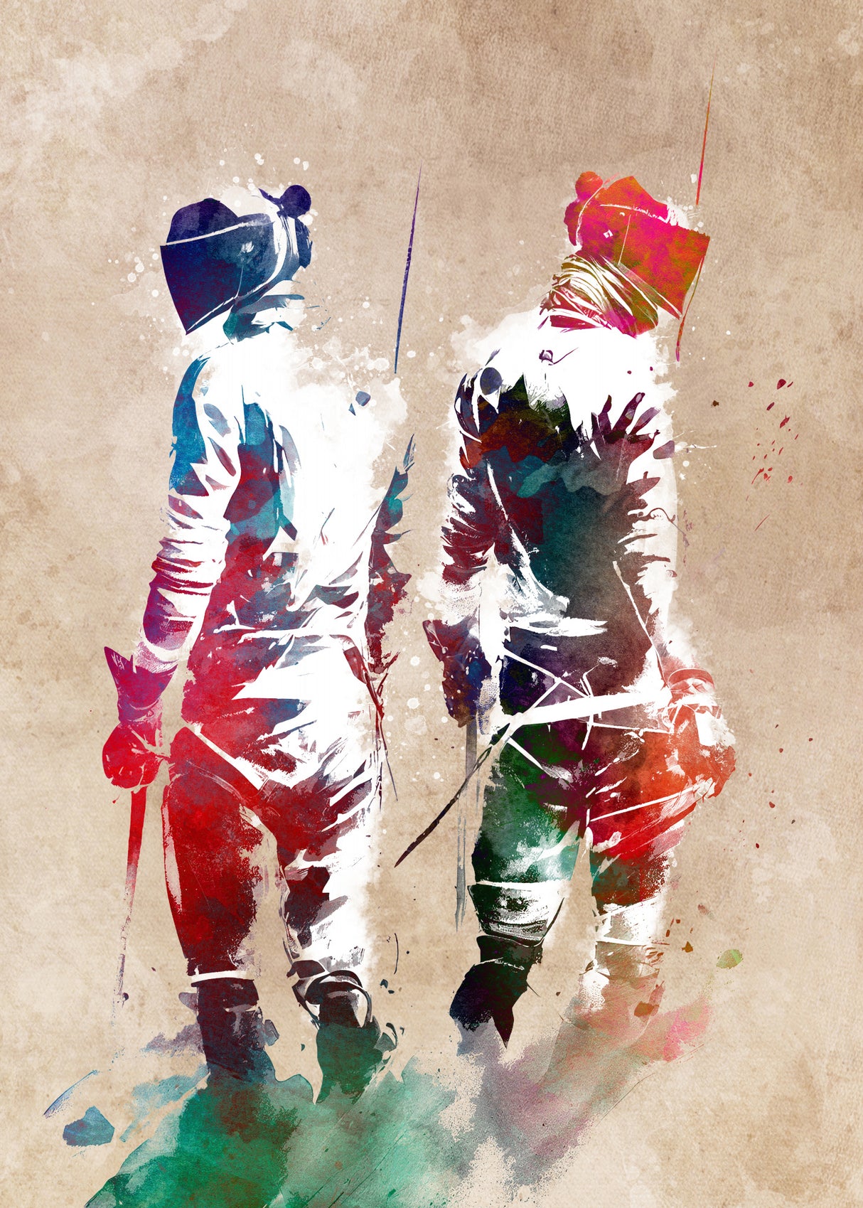 Fencing Sport Art 13 Poster och Canvastavla