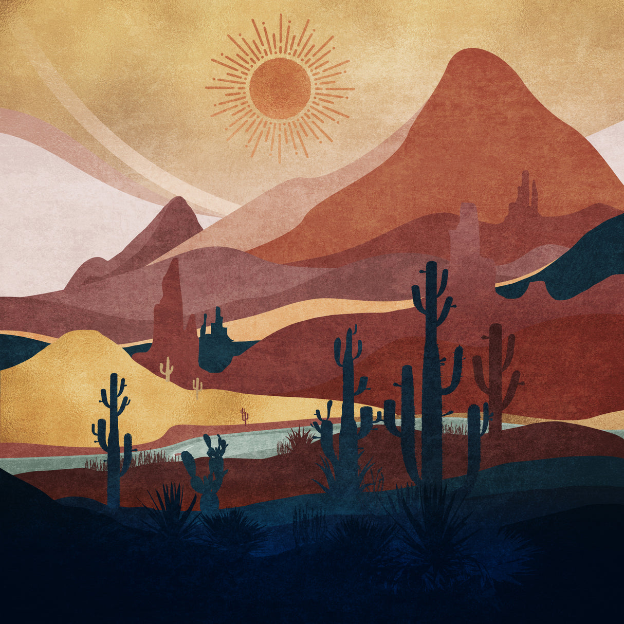 Blue Western Day Poster och Canvastavla