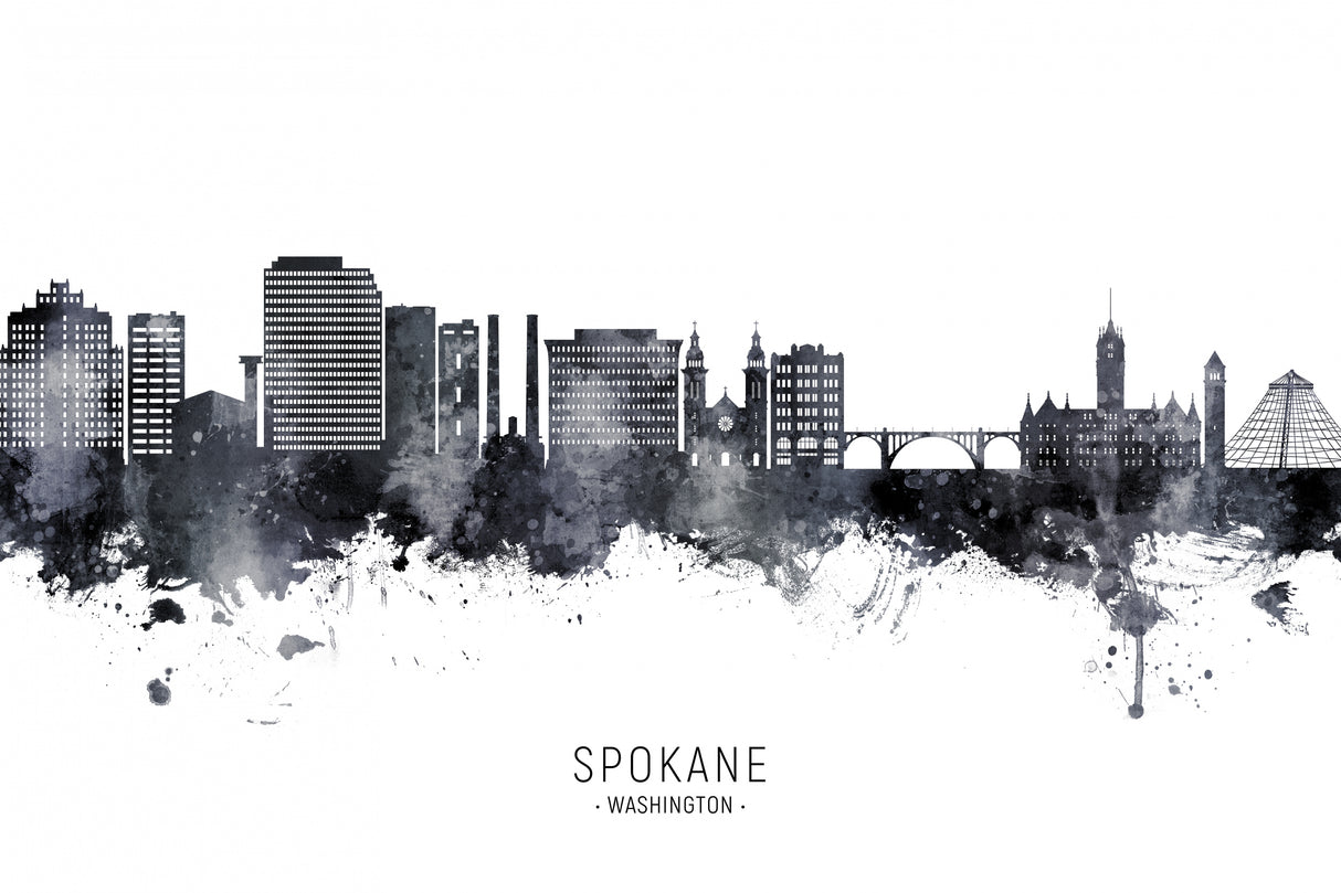 Spokane Washington Skyline Poster och Canvastavla