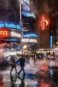 Time Square Rainy Night Poster och Canvastavla