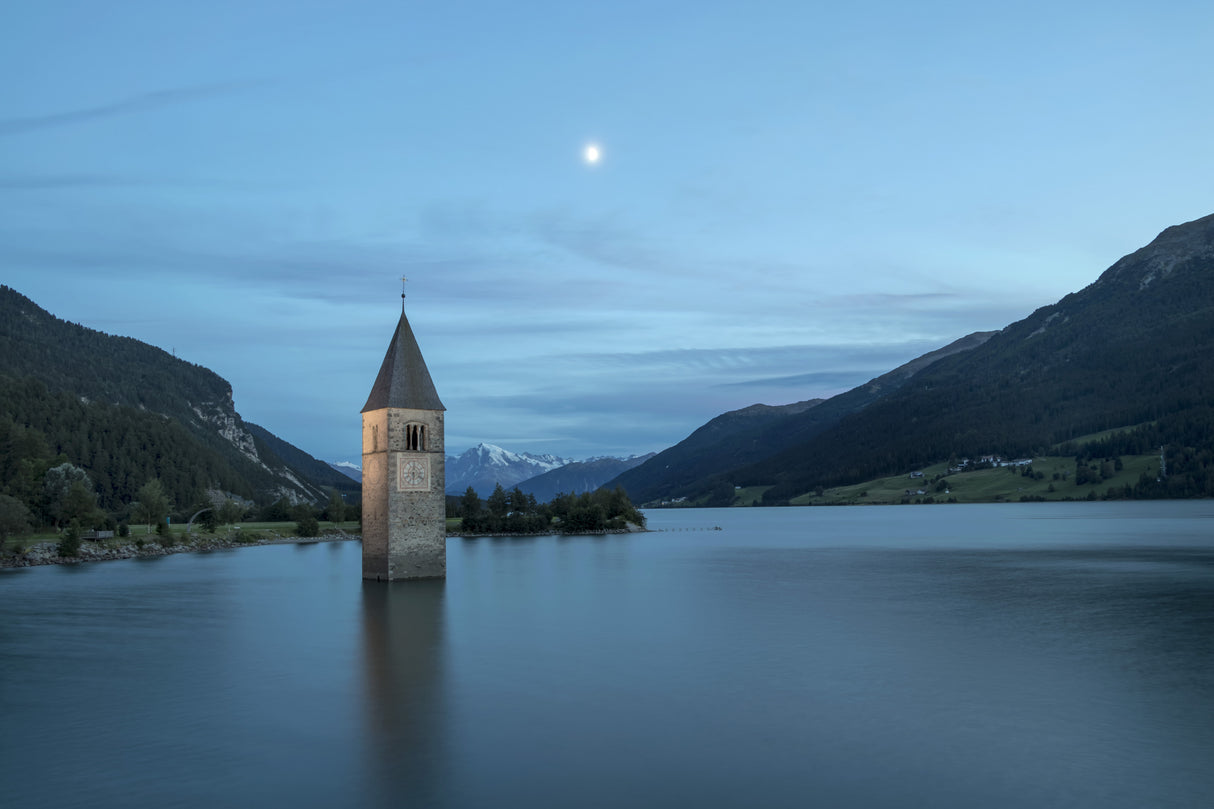 Blue Hour by the Resia Lake Poster och Canvastavla