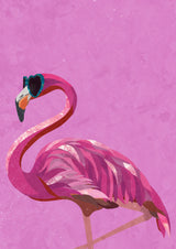 Magenta Metallic Flamingo Poster och Canvastavla