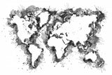 Gray strokes world map Poster och Canvastavla