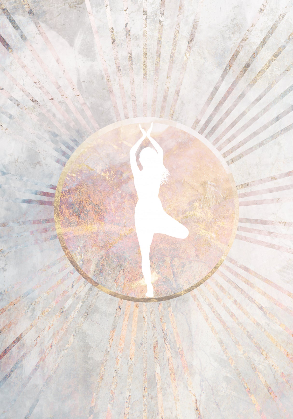 Sun Boho Yoga Marble 6 Poster och Canvastavla