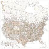 Highly detailed map of the United States, Louie Poster och Canvastavla