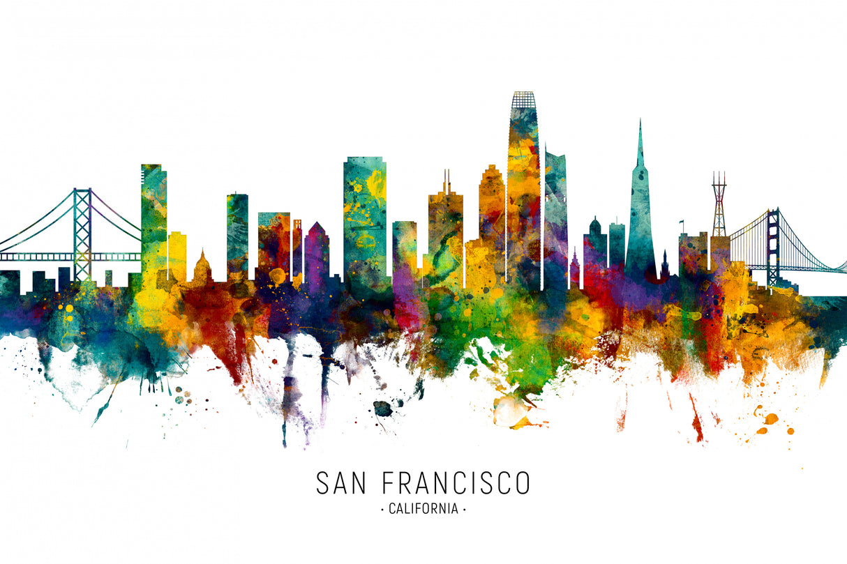 San Francisco California Skyline Poster och Canvastavla