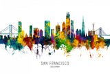 San Francisco California Skyline Poster och Canvastavla