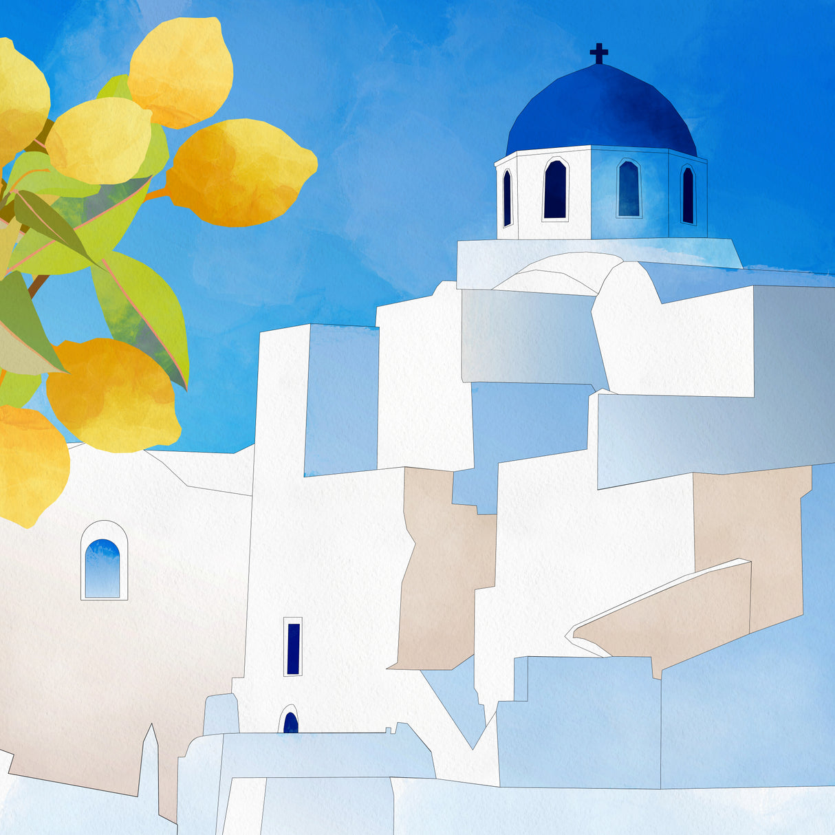 Santorini Neu Poster och Canvastavla