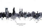 Winterthur Switzerland Skyline Poster och Canvastavla