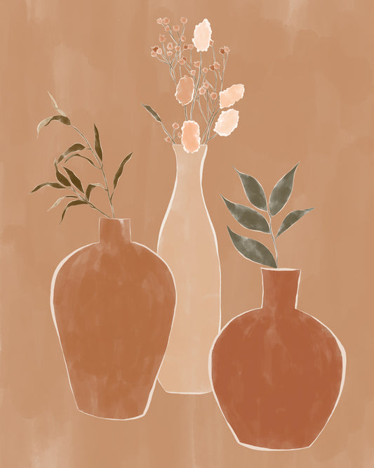 Set of Flower Vases Poster och Canvastavla