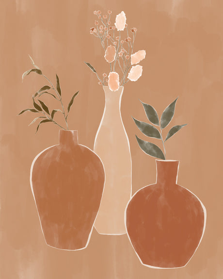 Set of Flower Vases Vas och keramikposter